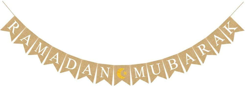 Ramadan Mubarak Linen Banner