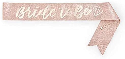 AM ANNA Rose Gold Bride to Be Pink Bachelorette Party Decorations Kit, Includes Bride to Be Sash, Rhinestone Tiara,White Veil Bridal Shower Decorations...