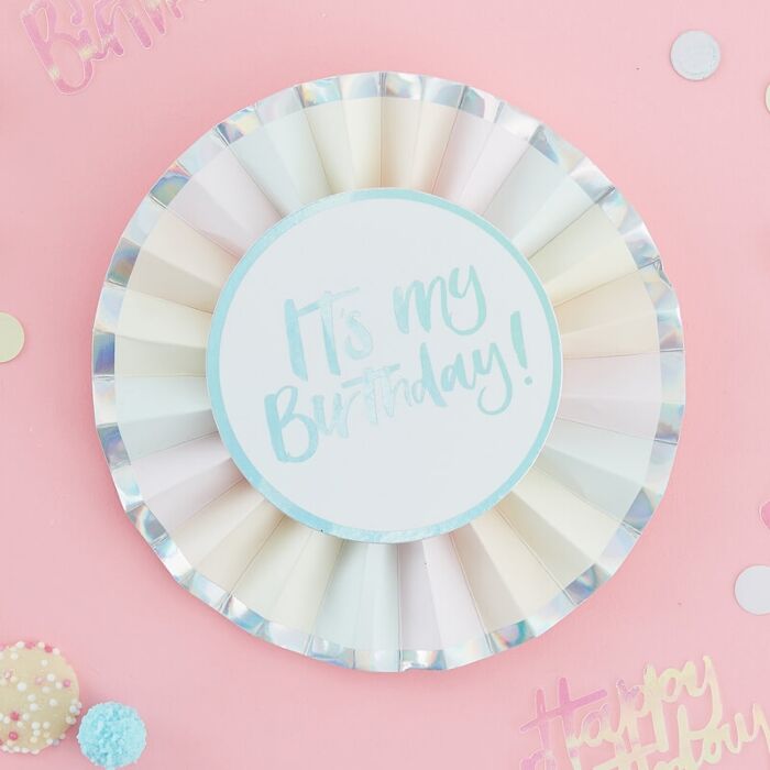 ITS MY BIRTHDAY IRIDESCENT BIRTHDAY BADGE