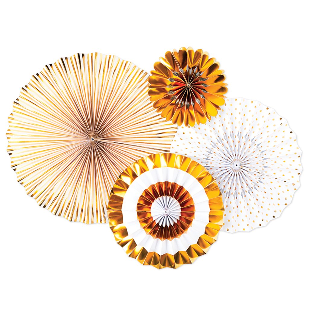 PAPER LOVE PARTY FANS: GOLDEN