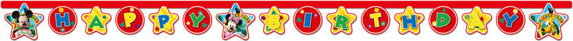Playful Mickey "Happy Birthday" Banner