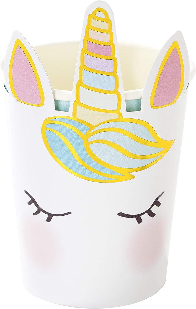 Talking Tables We Heart Unicorn Face Cups 8-Piece, 250 Ml Capacity