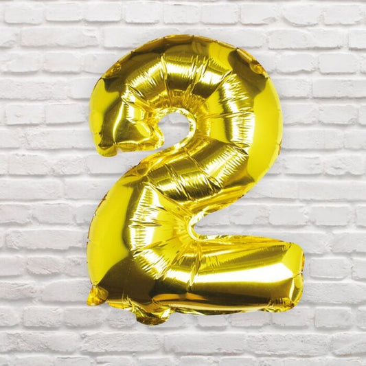 GOLD FOIL NUMBER 2 BALLOON - PICK AND MIX