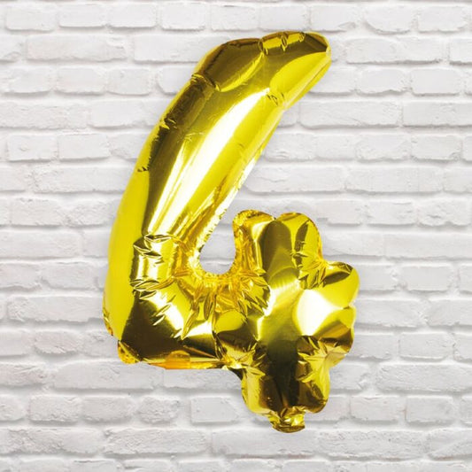 GOLD FOIL NUMBER 4 BALLOON - PICK AND MIX