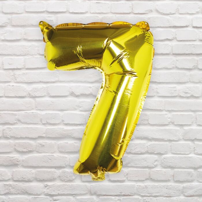 GOLD FOIL NUMBER 7 BALLOON - PICK AND MIX