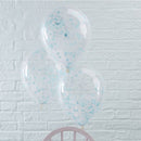 BLUE CONFETTI FILLED BALLOONS