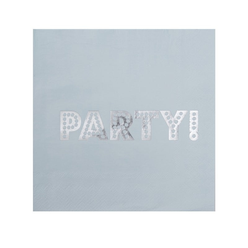 Baby Blue & Silver Foil PARTY Napkins - Pastel Perfection