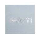 Baby Blue & Silver Foil PARTY Napkins - Pastel Perfection