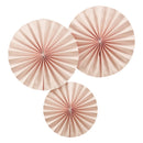 CIRCLE FAN PINWHEEL DECORATIONS - PASTEL PINK - PASTEL PERFECTION