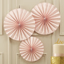 CIRCLE FAN PINWHEEL DECORATIONS - PASTEL PINK - PASTEL PERFECTION
