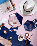 Erika Navy Speckle Small Paper Plates