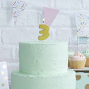 Gold Glitter 3 Number Candle - Pick and Mix