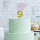 Gold Glitter 9 Number Candle - Pick and Mix