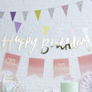 GOLD HAPPY BIRTHDAY BUNTING BANNER