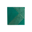 Manhattan Dark Green Striped Cocktail Napkins