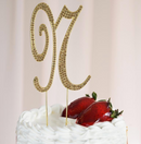 4.5" Rhinestone Cake Topper - Gold Letter N