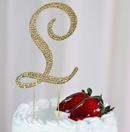 4.5" Rhinestone Cake Topper - Gold Letter L