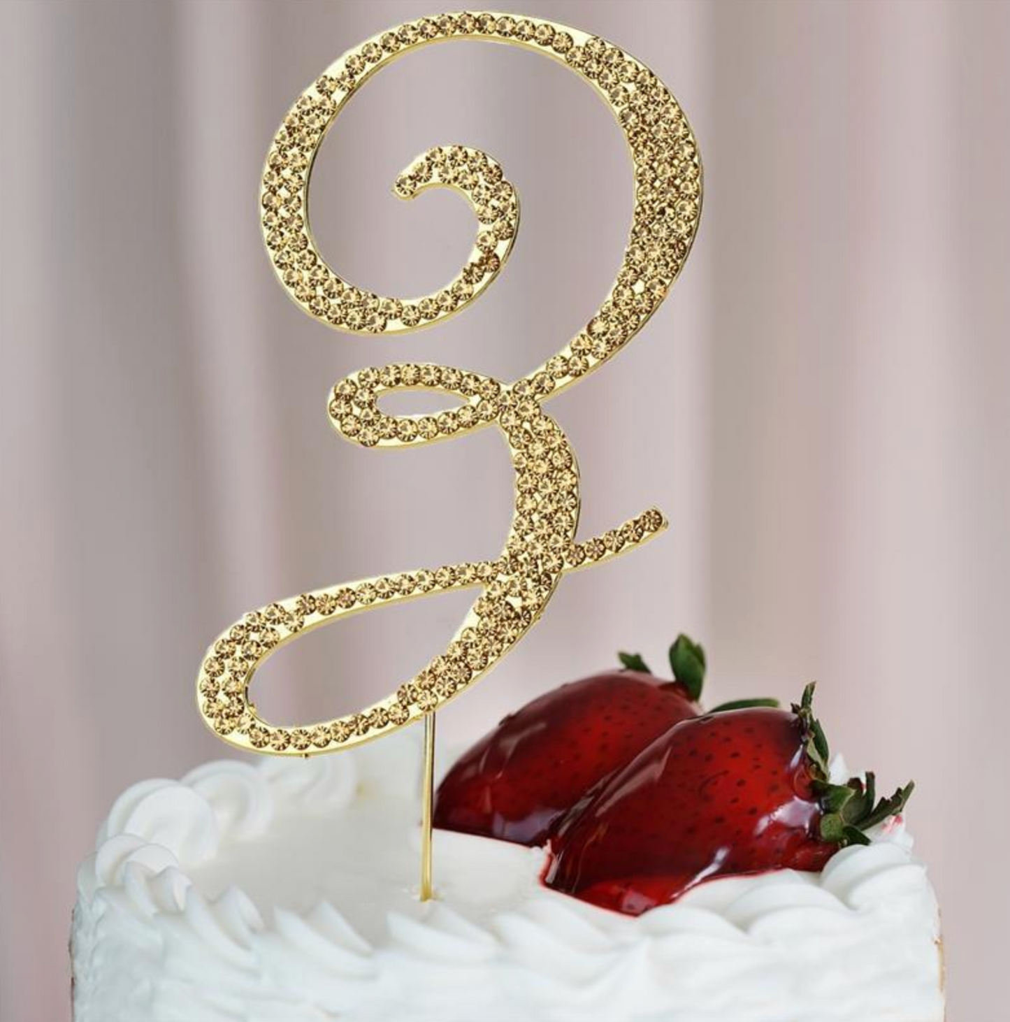 4.5" Rhinestone Cake Topper - Gold Letter Z