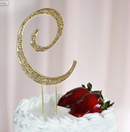 4.5" Rhinestone Cake Topper - Gold Letter C