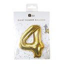 GOLD FOIL BALLOON '4'