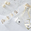 WHITE AND GOLD BRIDE TO BE HEN PARTY SASH