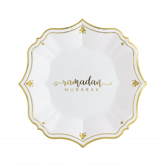 Ramadan White Dessert Plates