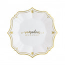 Ramadan White Dessert Plates, 8 plates per pack