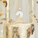 Gold Glitter 2 Number Candle - Pick and Mix