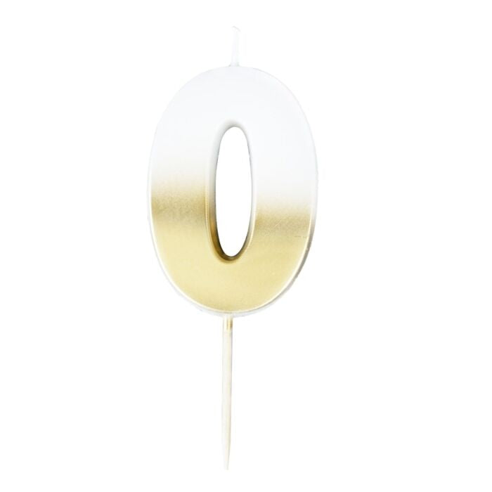Gold Glitter 0 Number Candle - Pick and Mix