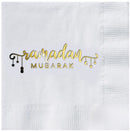 White Ramadan Mubarak Charm Dinner Napkins