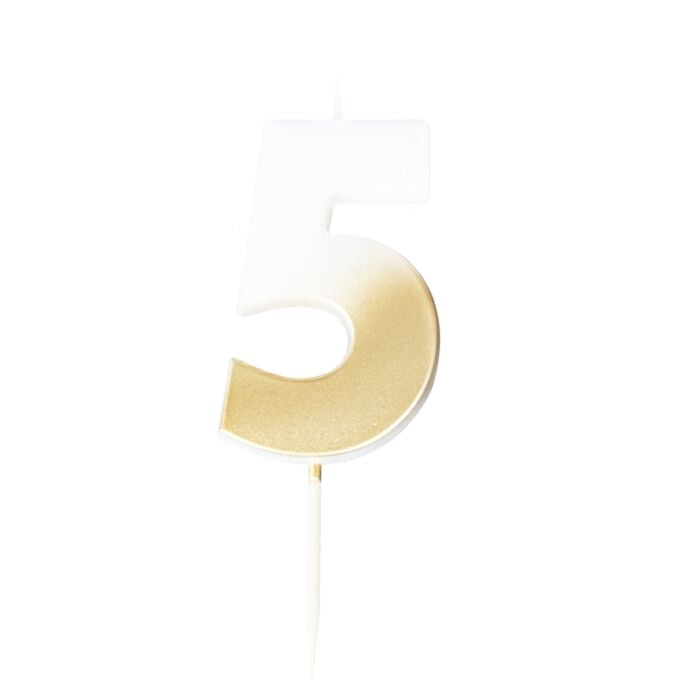 Gold Glitter 5 Number Candle - Pick and Mix