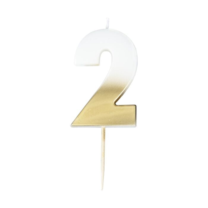 Gold Glitter 2 Number Candle - Pick and Mix