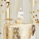 Gold Glitter 5 Number Candle - Pick and Mix
