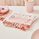 ROSE GOLD & PINK OMBRE FRINGE PAPER NAPKINS