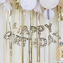 GOLD FRINGE HAPPY BIRTHDAY BANNER