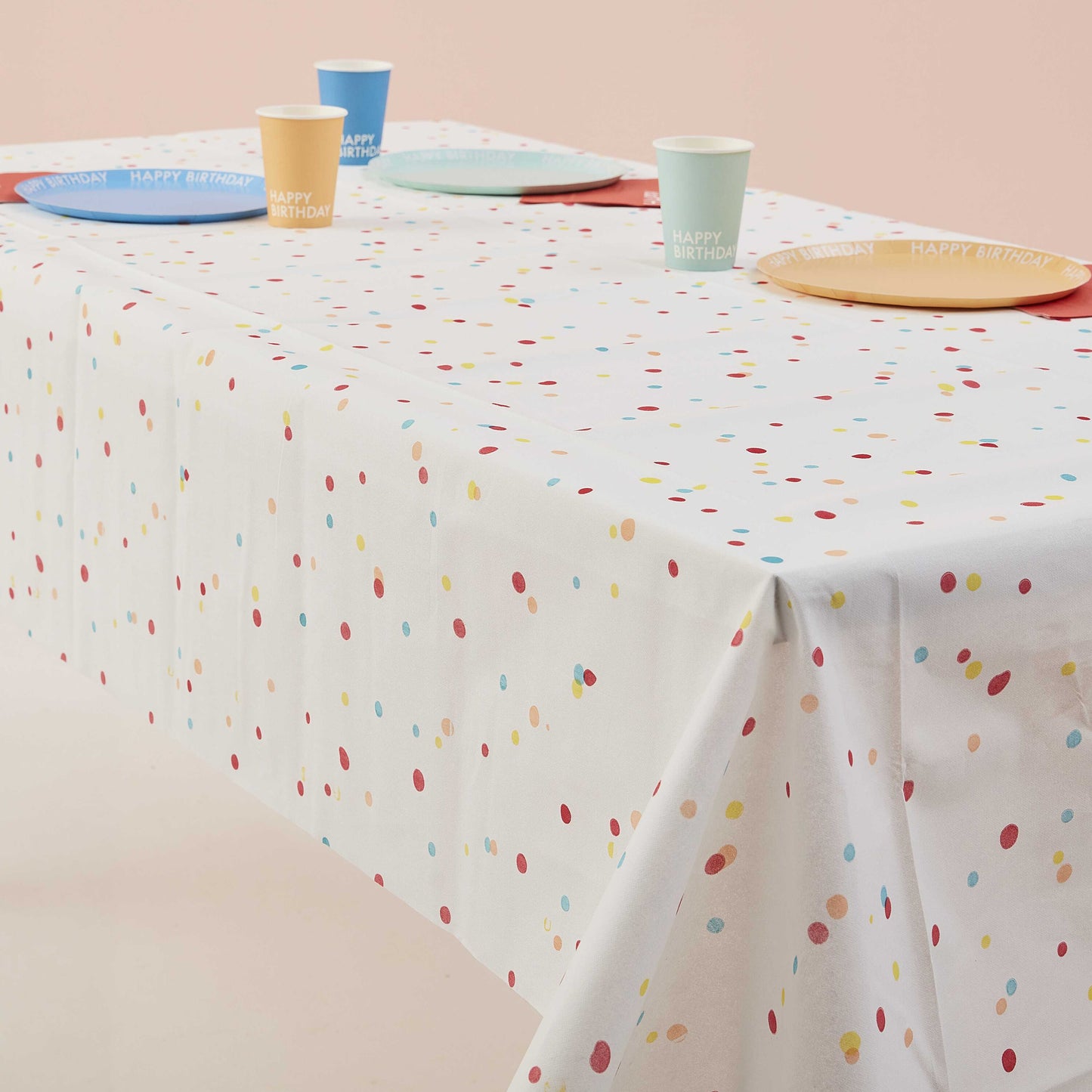 Multicoloured Speckle Print Paper Tablecloth