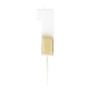 GOLD OMBRE 1 NUMBER BIRTHDAY CANDLE