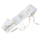 GOLD MUMMY TO BE BABY SHOWER SASH