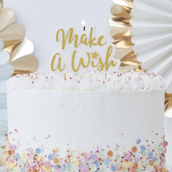 GOLD MAKE A WISH CANDLE - PICK AND MIX