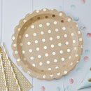 Paper Plate Kraft Polka Dot
