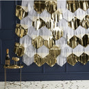 WHITE AND GOLD FRINGE BACKDROP BACKGROUND DECORATION