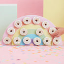 RAINBOW DONUT WALL BIRTHDAY CAKE ALTERNATIVE