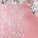 IRIDESCENT FOIL CURTAIN BACKDROP HANGING STAR DECORATION