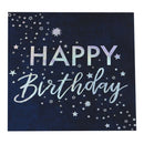 IRIDESCENT FOILED HAPPY BIRTHDAY PAPER NAPKINS - STARGAZER