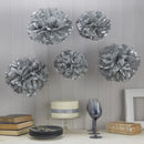 VINTAGE LACE TISSUE PAPER POM POMS SILVER