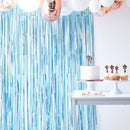 MATT BLUE FRINGE CURTAIN BACKDROP