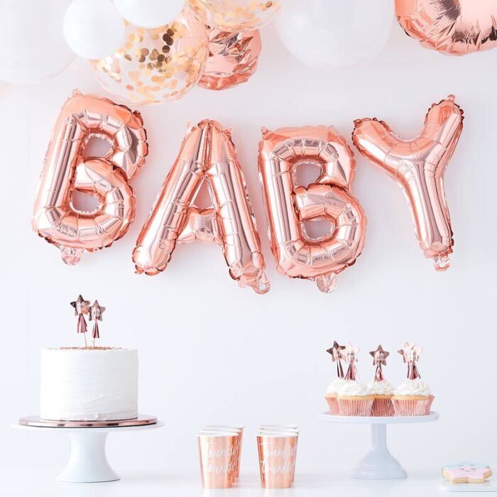 ROSE GOLD BABY SHOWER BALLOON BUNTING